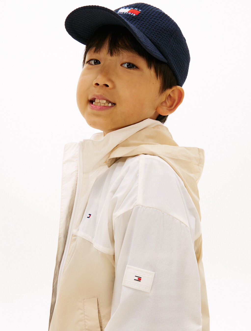 童裝連帽風衣, Classic Beige Colourblock, hi-res