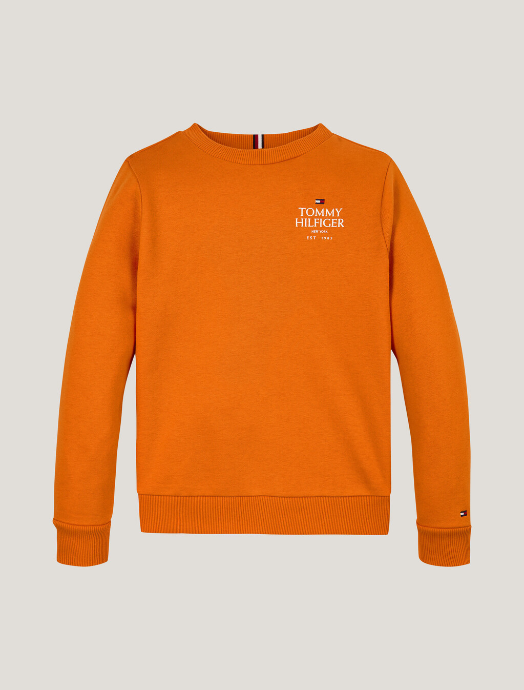 Hilfiger Logo Crew Neck Sweatshirt, Orange Thunder, hi-res