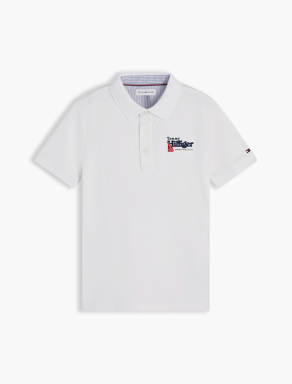標準版型圖案刺繡 Polo 衫, White, hi-res