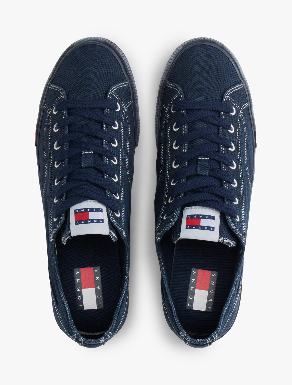 Archive Flag Stripe Washed Canvas Trainers, Dark Night Navy, hi-res