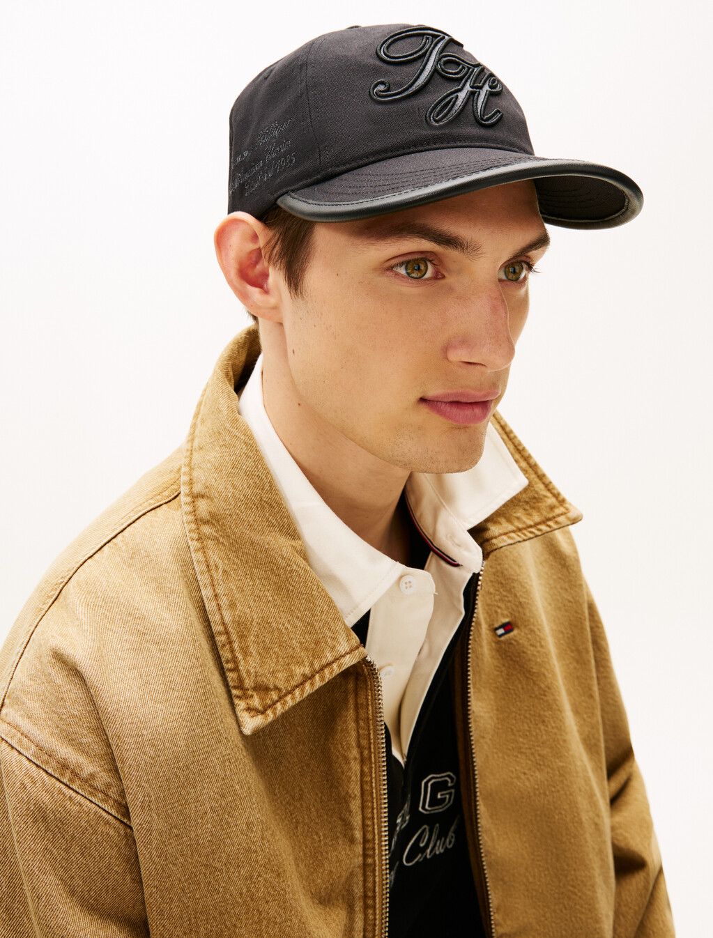 Logo Embroidery Five-Panel Baseball Cap, Black, hi-res