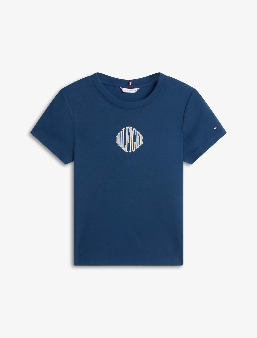 Logo Crew Neck T-Shirt, Dark Night Navy, hi-res