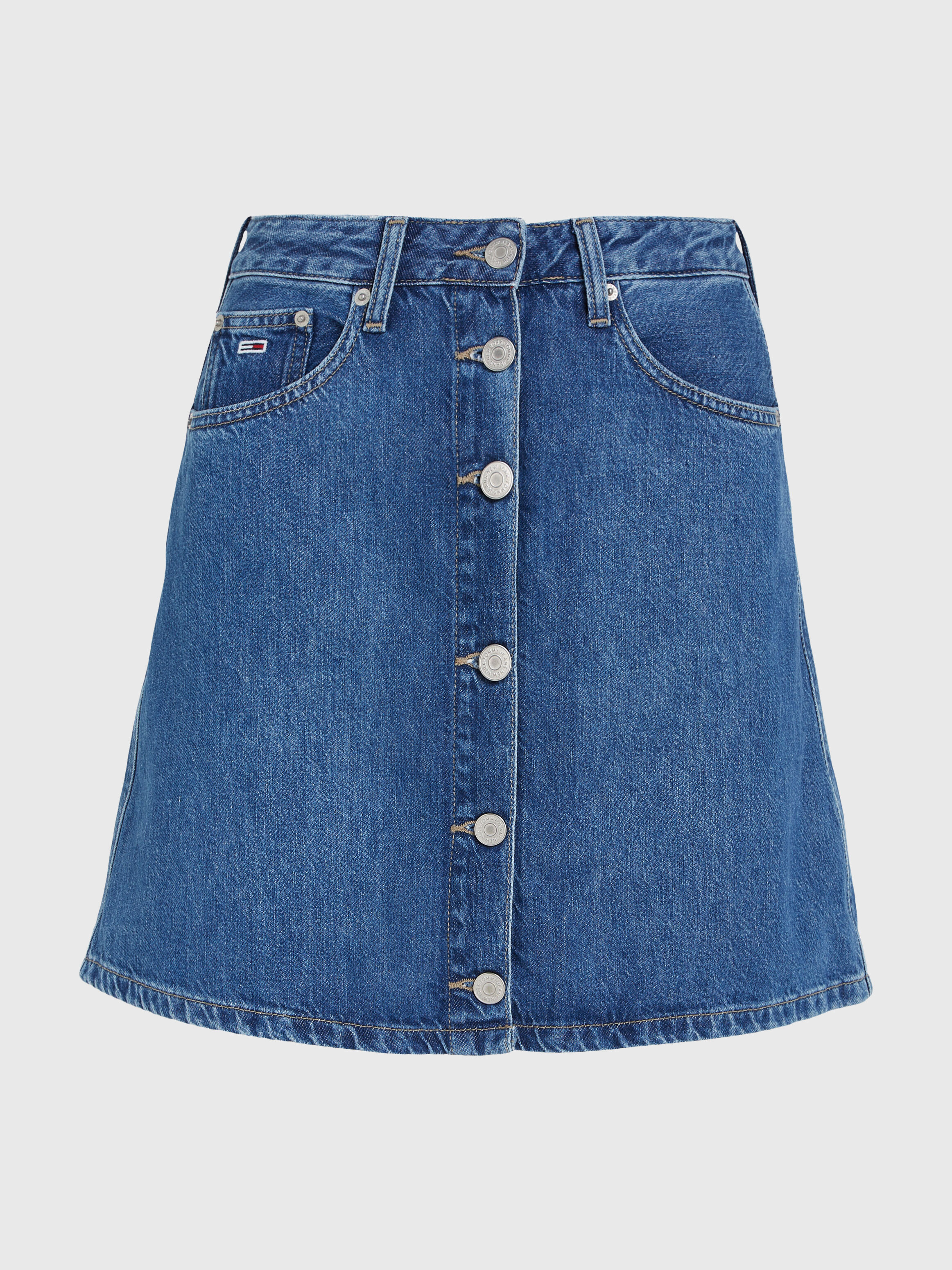 A line discount mini denim skirt