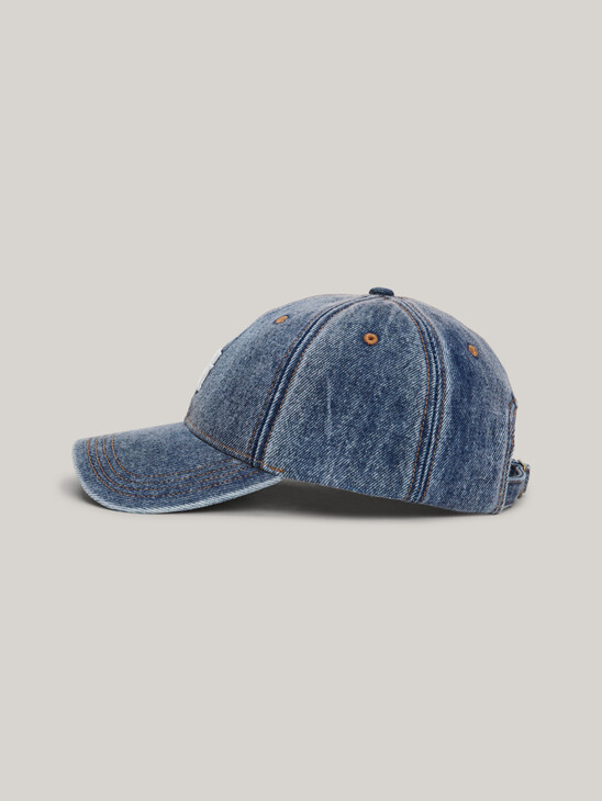 TH Monogram Embroidery Denim Baseball Cap