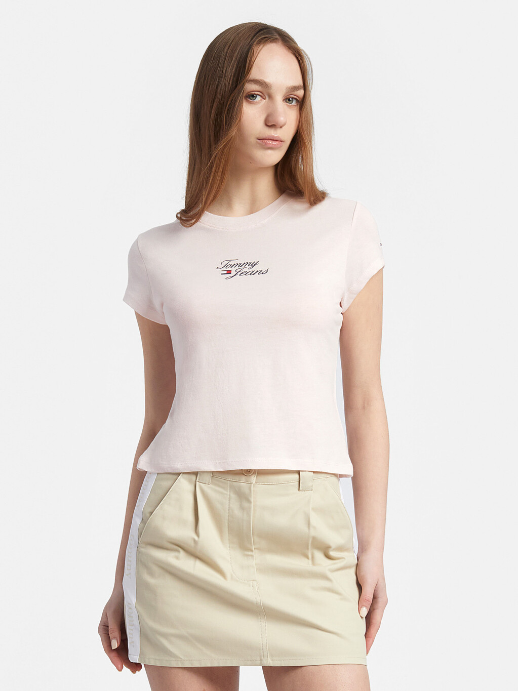 Essential Logo Fitted T-Shirt, Faint Pink, hi-res