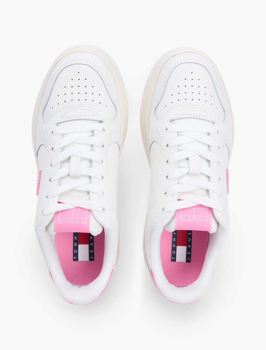 Fine Cleat Platform Basketball Trainers With Leather, Ecru/Synthetic Blush, hi-res