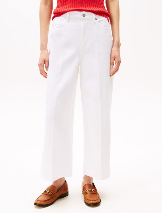 High Rise Wide Leg Ankle Jeans