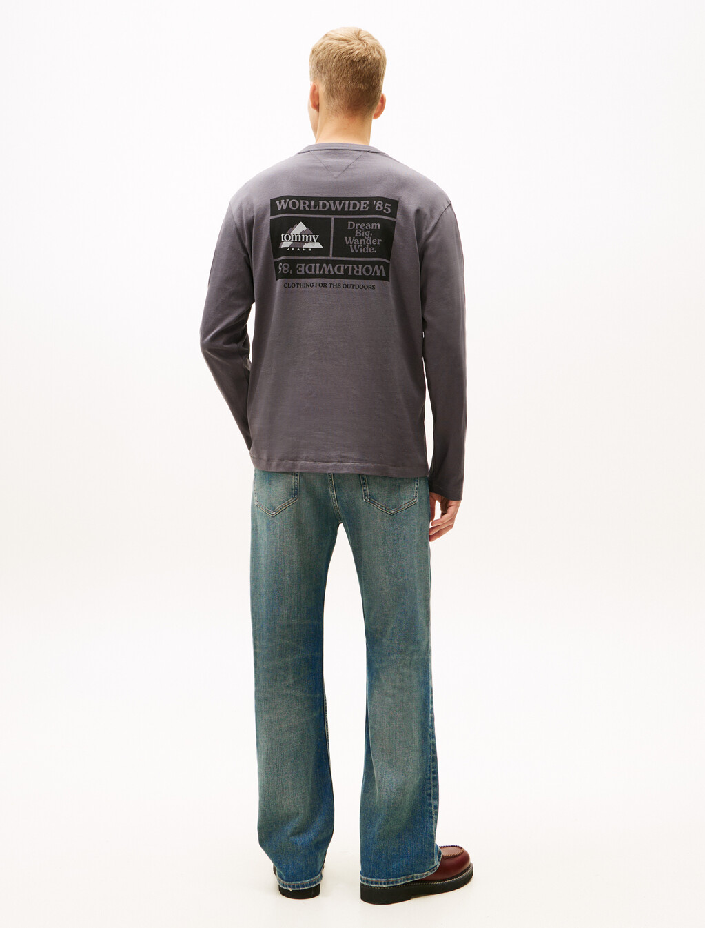 Back Graphic Relaxed Long Sleeve T-Shirt, Washed Black, hi-res