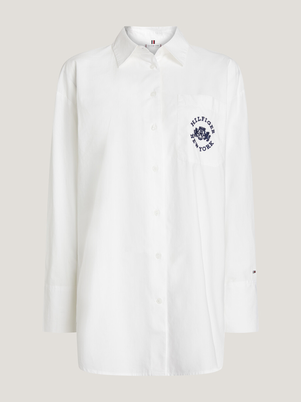 Crest Embroidery Shirt, Th Optic White, hi-res