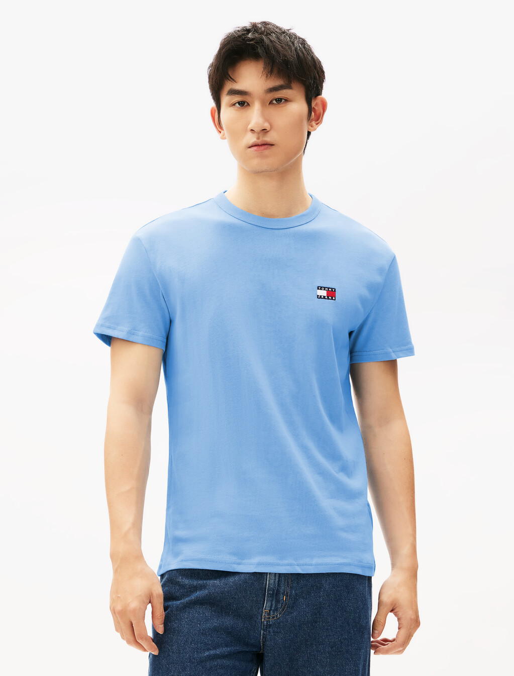 Tommy Badge Crew Neck T-Shirt, Sugarplum Blue, hi-res