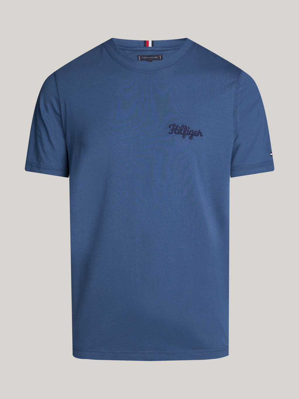 Logo Embroidery T-Shirt, Aegean Sea, hi-res