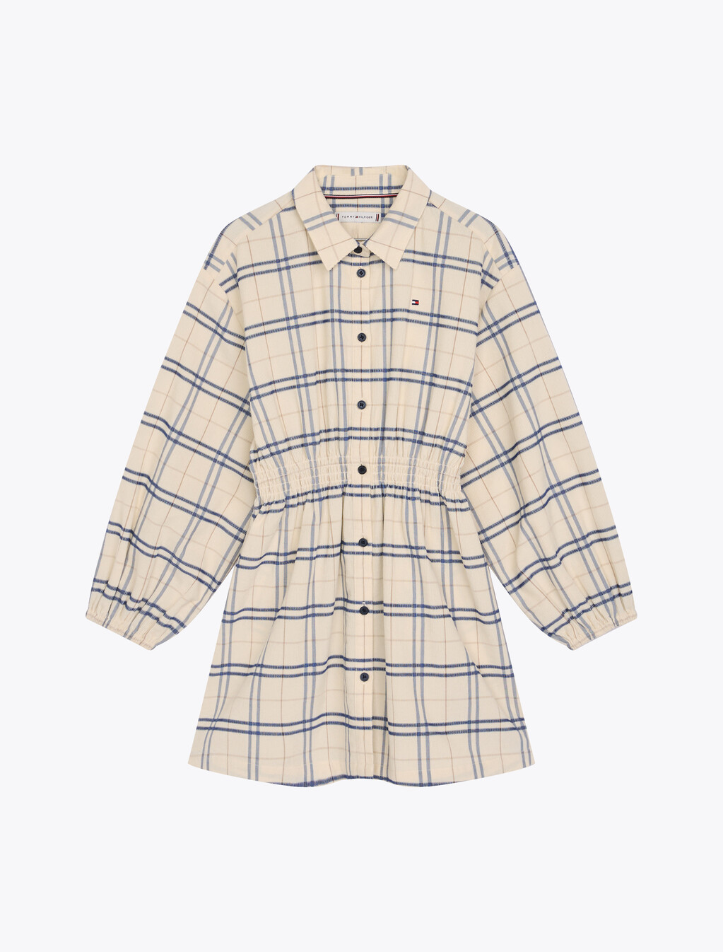 燈芯絨格紋襯衫洋裝, Classic Beige Check, hi-res