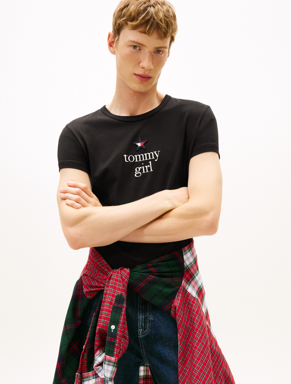 Tommy Girl星形圖案 T 恤, Black, hi-res