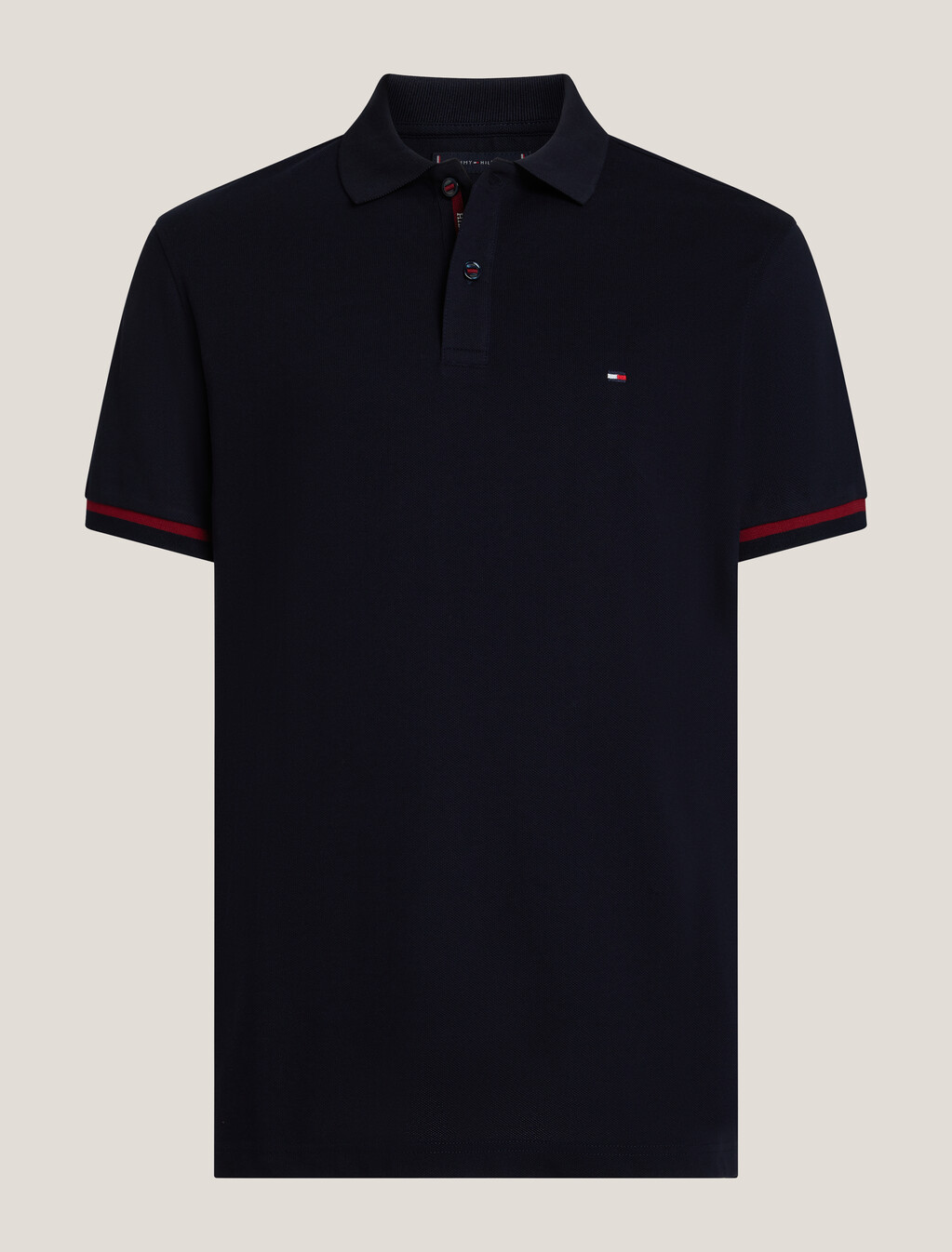 Logo Placket Stripe Cuff Polo, Desert Sky, hi-res