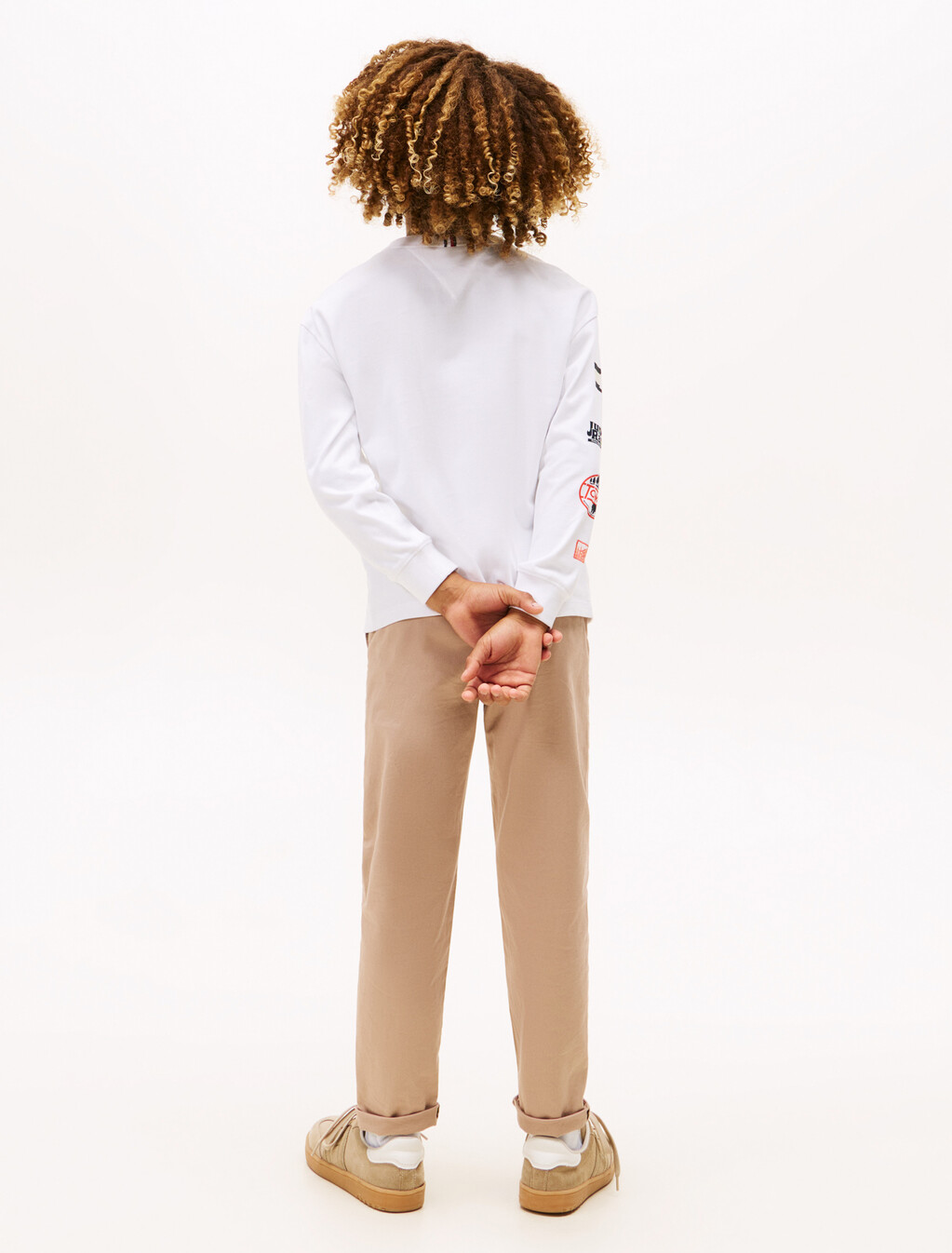 Multi-Badge Long Sleeve T-Shirt, White, hi-res