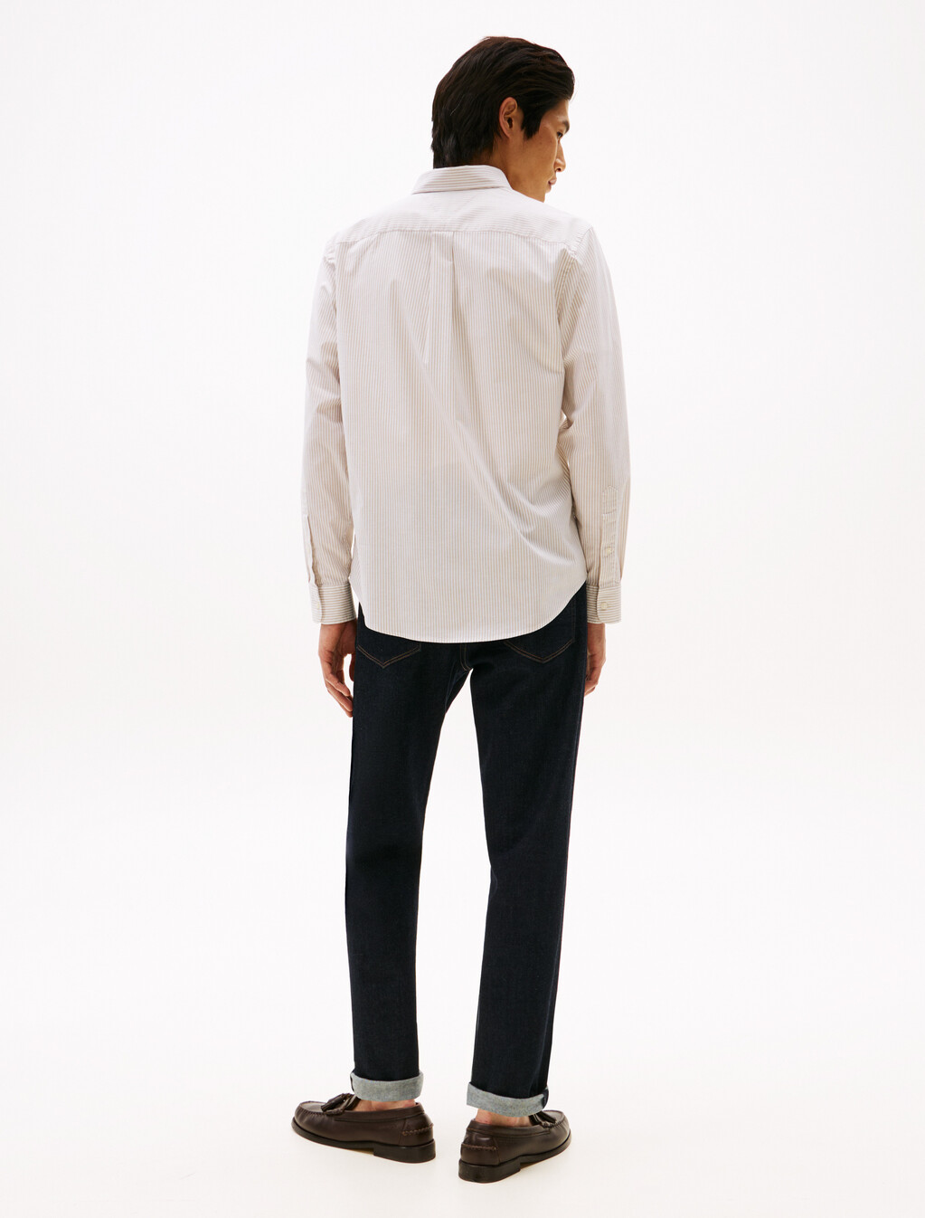 Asia Fit Stripe Oxford Shirt, Sandalwood /Stripe, hi-res