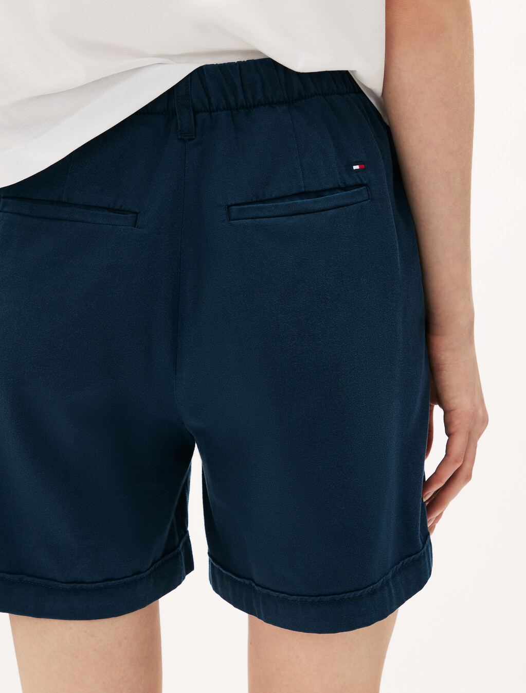 Cotton Blend Chino Shorts, Dark Night Navy, hi-res