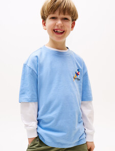 Photo Print Slub T-Shirt, Cloudy Blue, hi-res