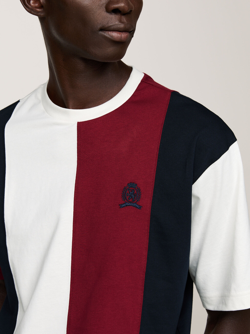 Crest Panelled T-Shirt, Multi, hi-res