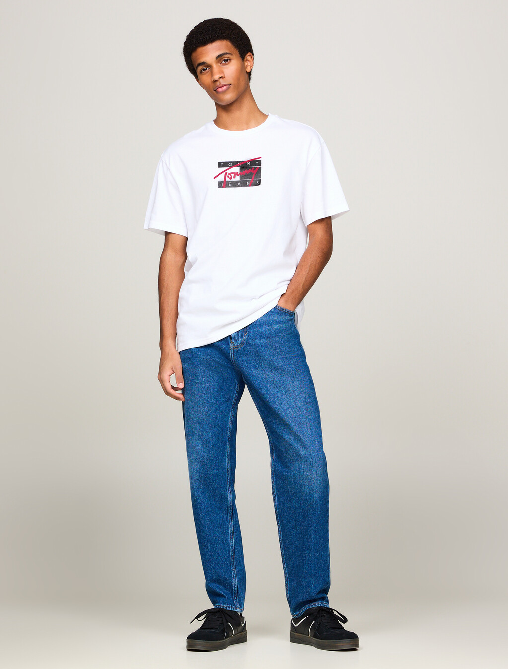Logo Crew Neck T-Shirt, White, hi-res