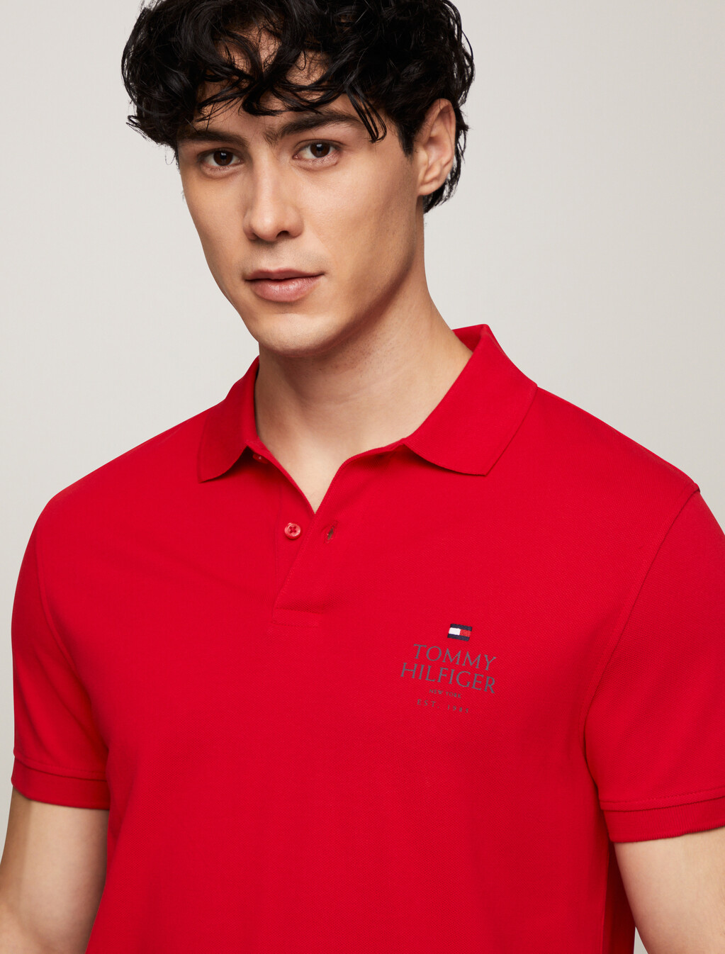 Organic Cotton Logo Polo, Primary Red, hi-res