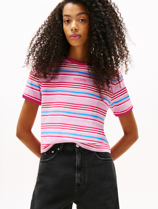 Script Logo Stripe T-Shirt