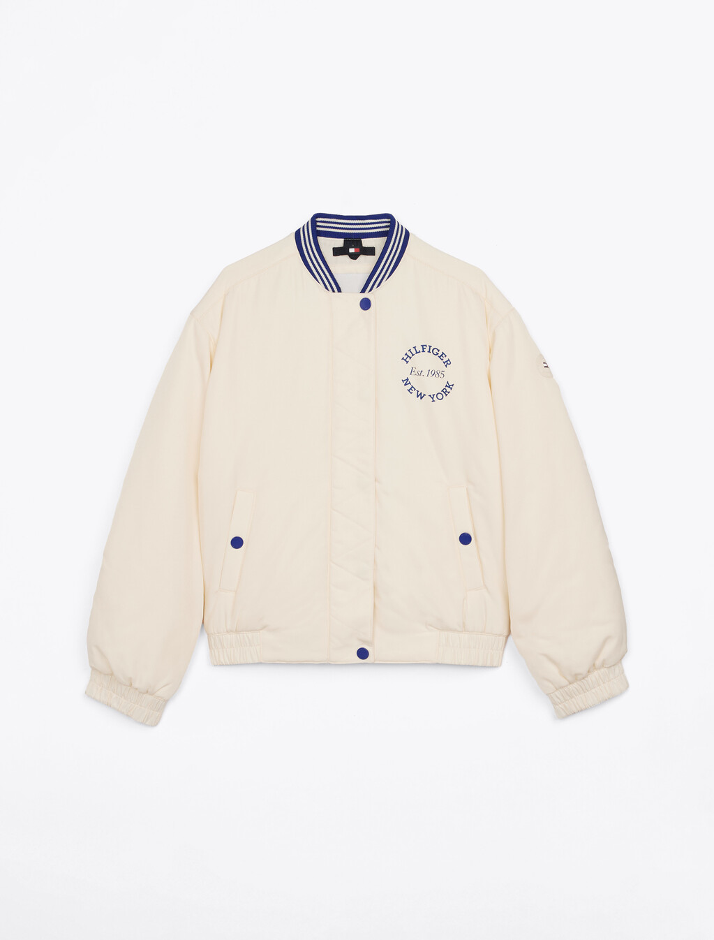 Sateen Varsity Bomber Jacket, Calico, hi-res