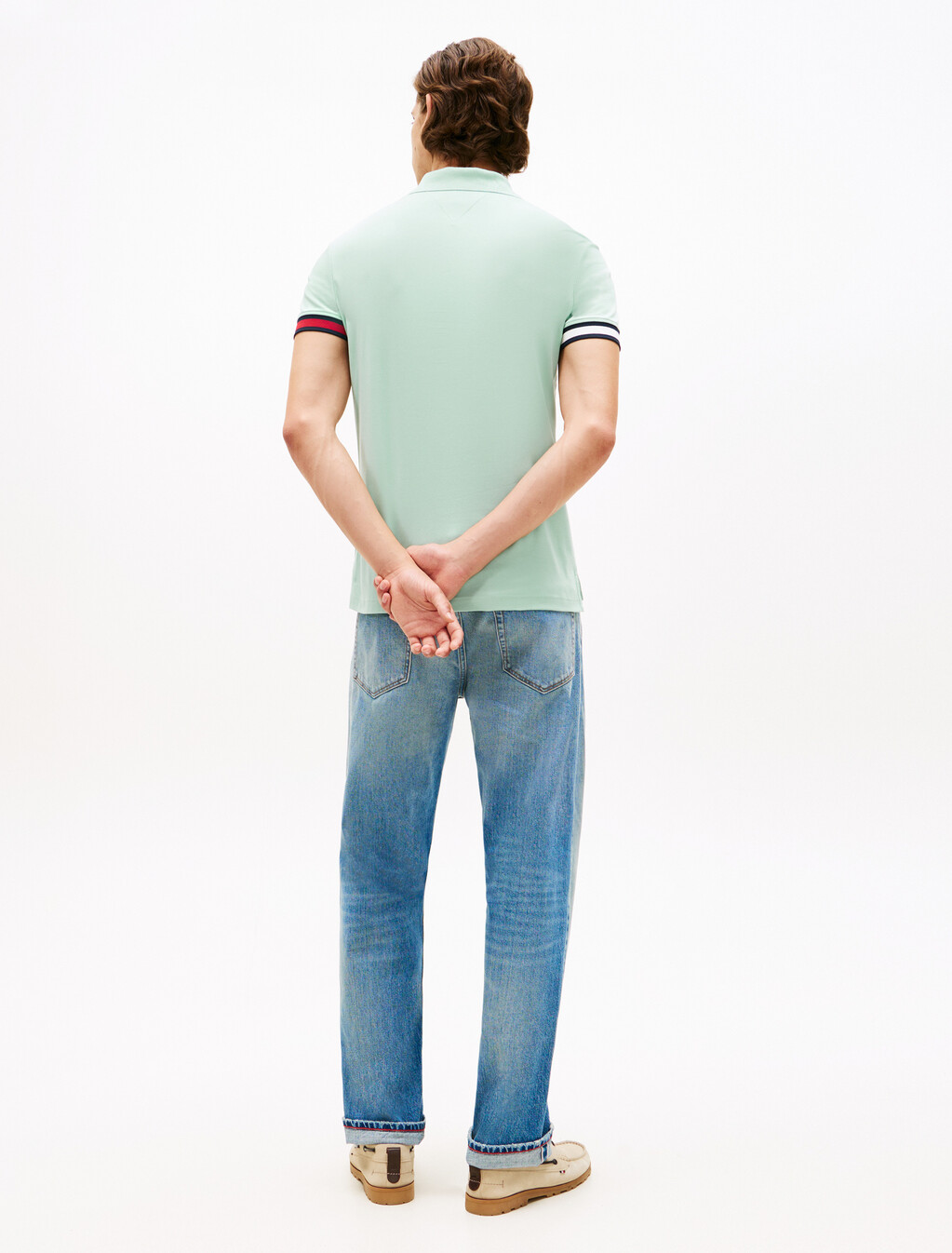 Slim Fit Interlock Knit Tipped Polo Shirt, Crushed Mint, hi-res