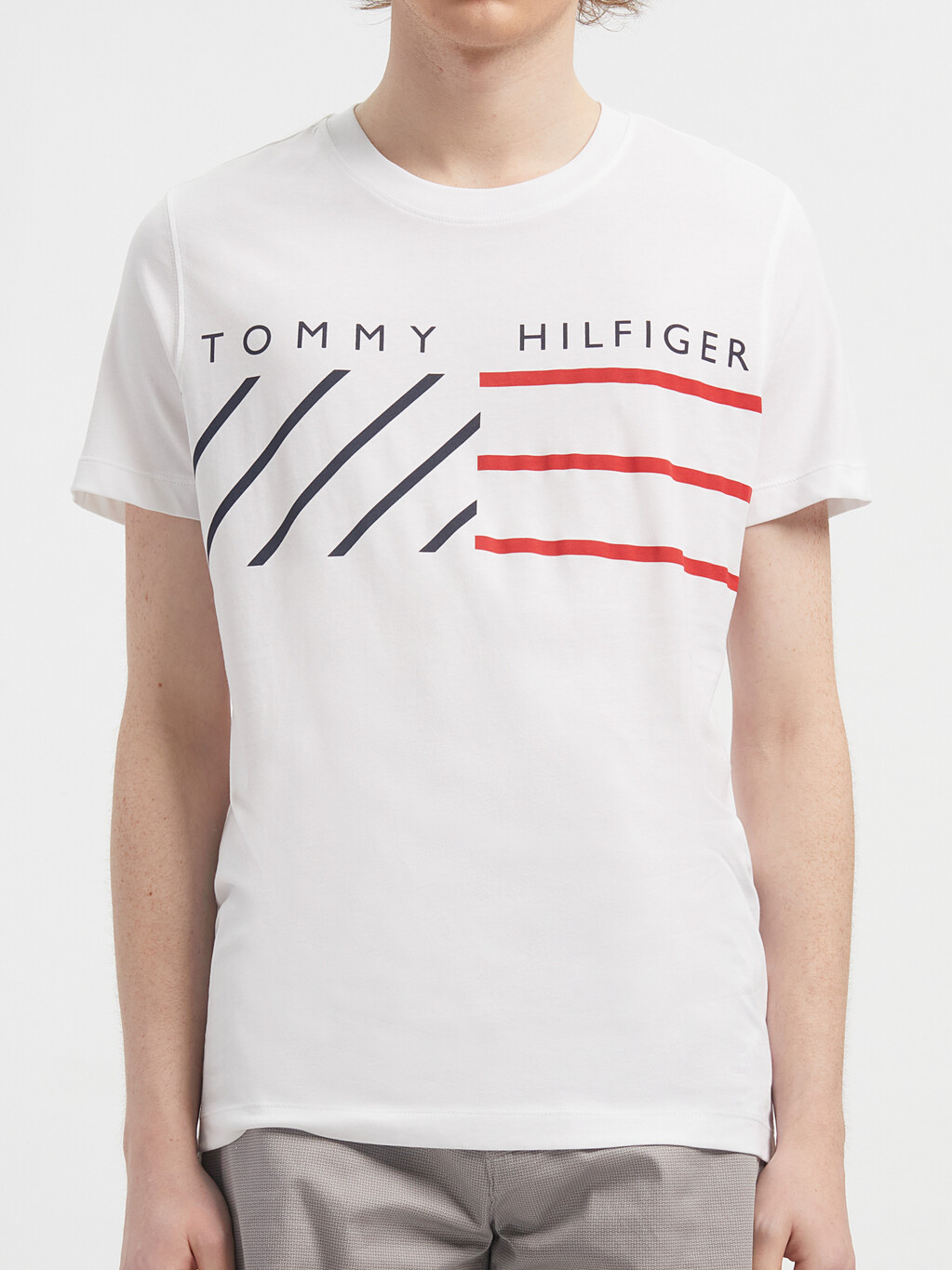 Chest Stripe Graphic T-Shirt, White, hi-res