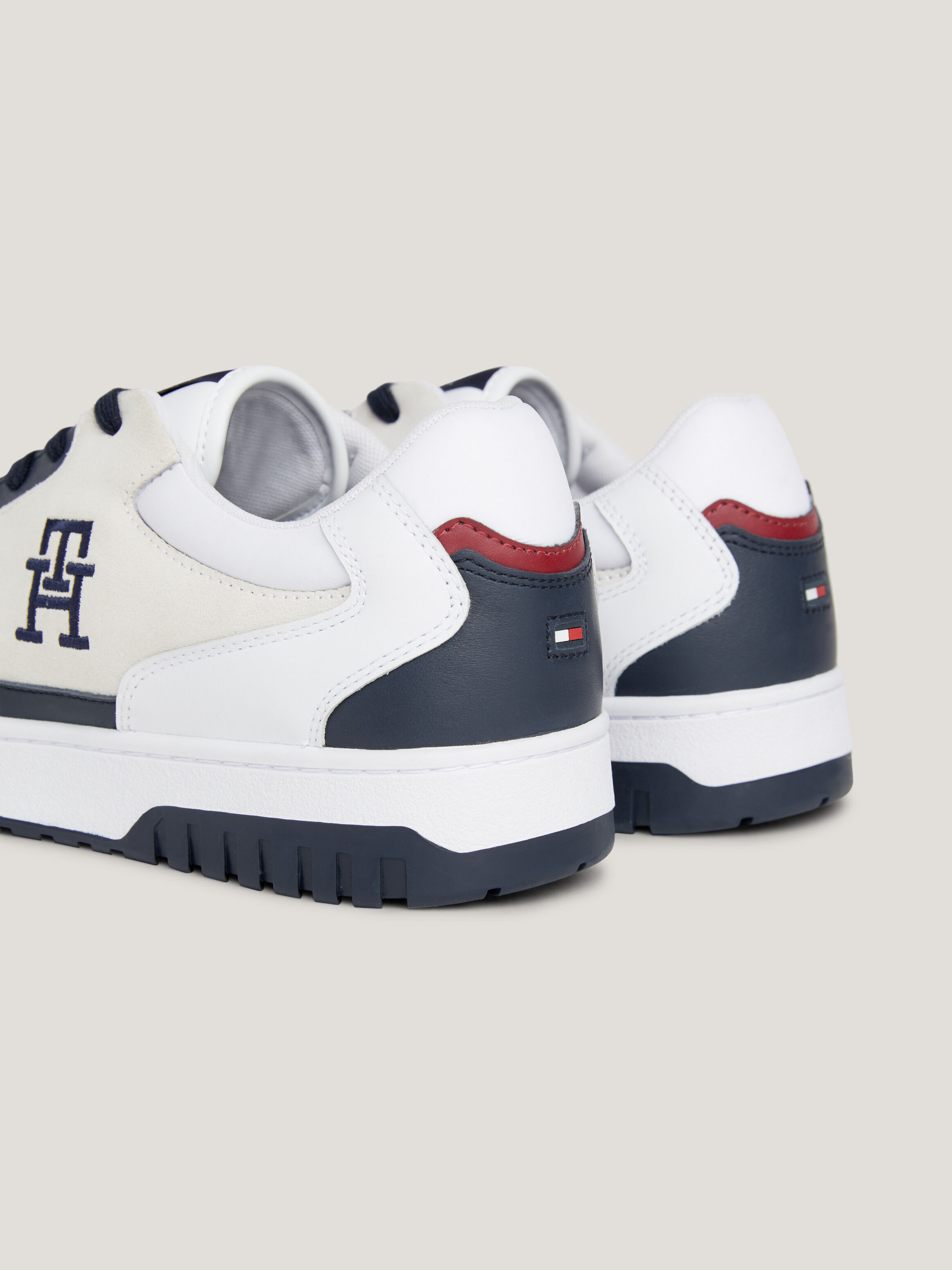 Tommy hilfiger discount leather sneaker white
