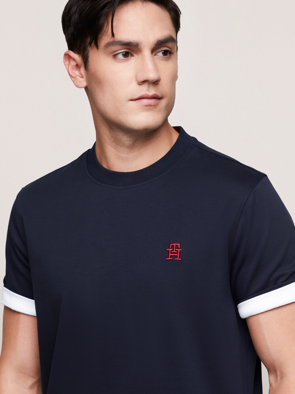 TH Monogram Interlock Cotton T-Shirt, Desert Sky, hi-res