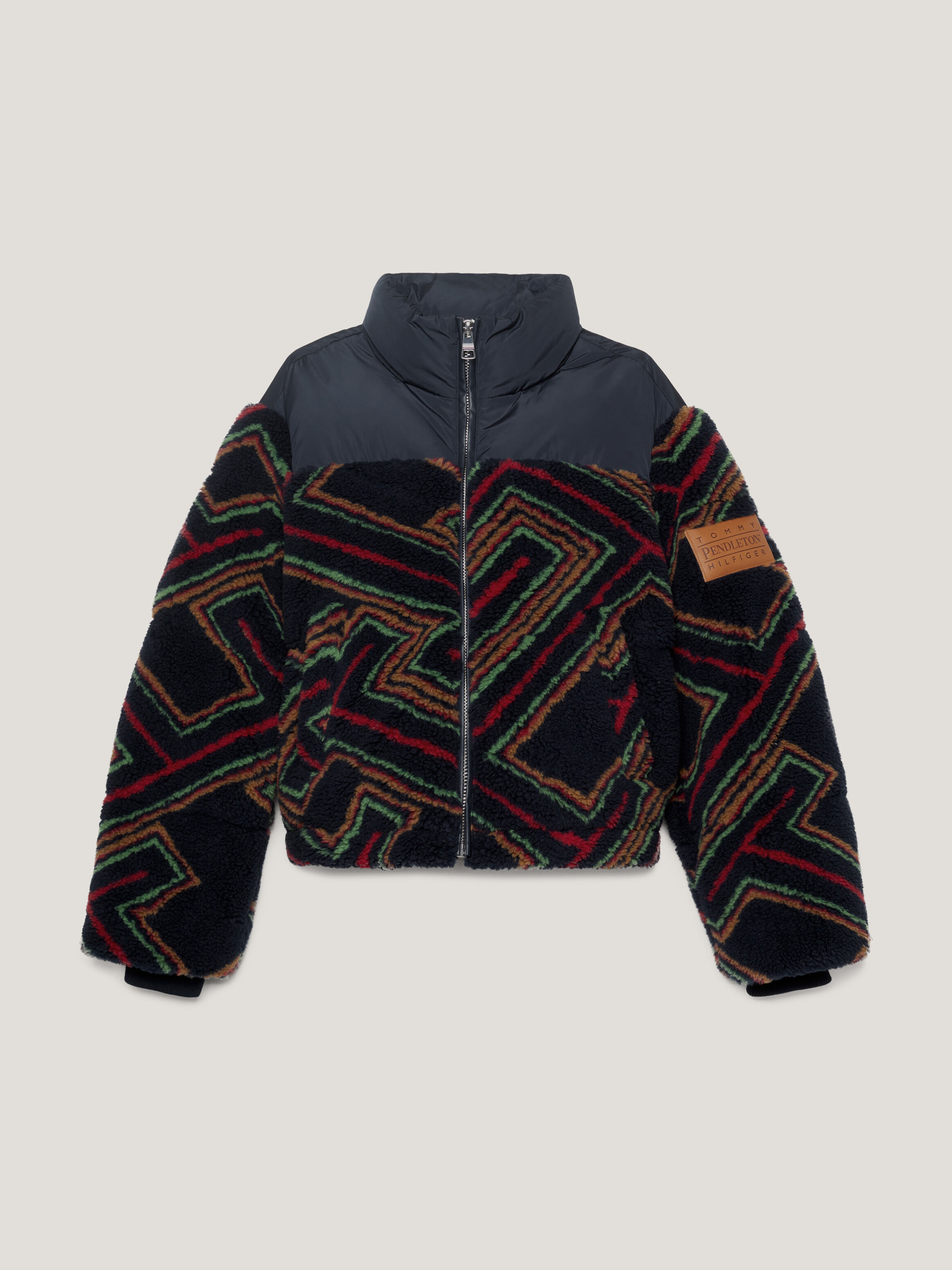 Tommy x Pendleton New York Stripe TH Monogram Puffer Jacket blue