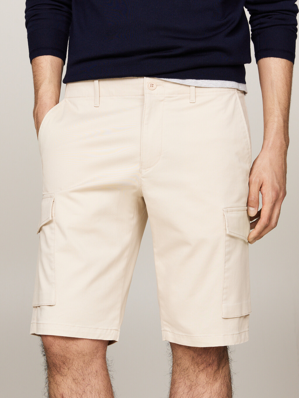 Twill Cargo Pocket Shorts, Classic Beige, hi-res