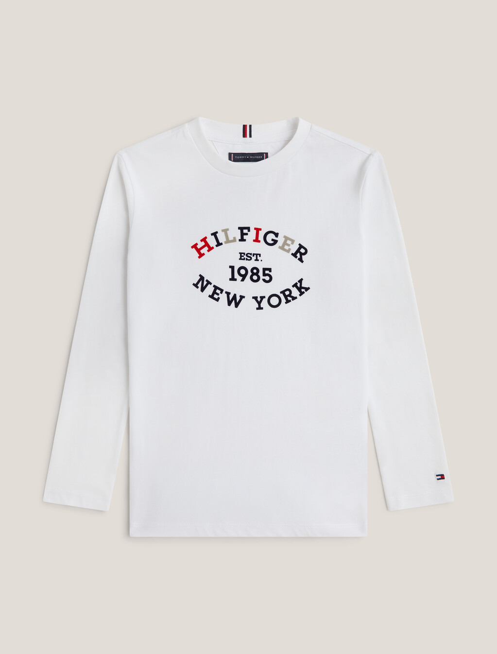 Boys Monotype Flock Logo T-Shirt, White, hi-res