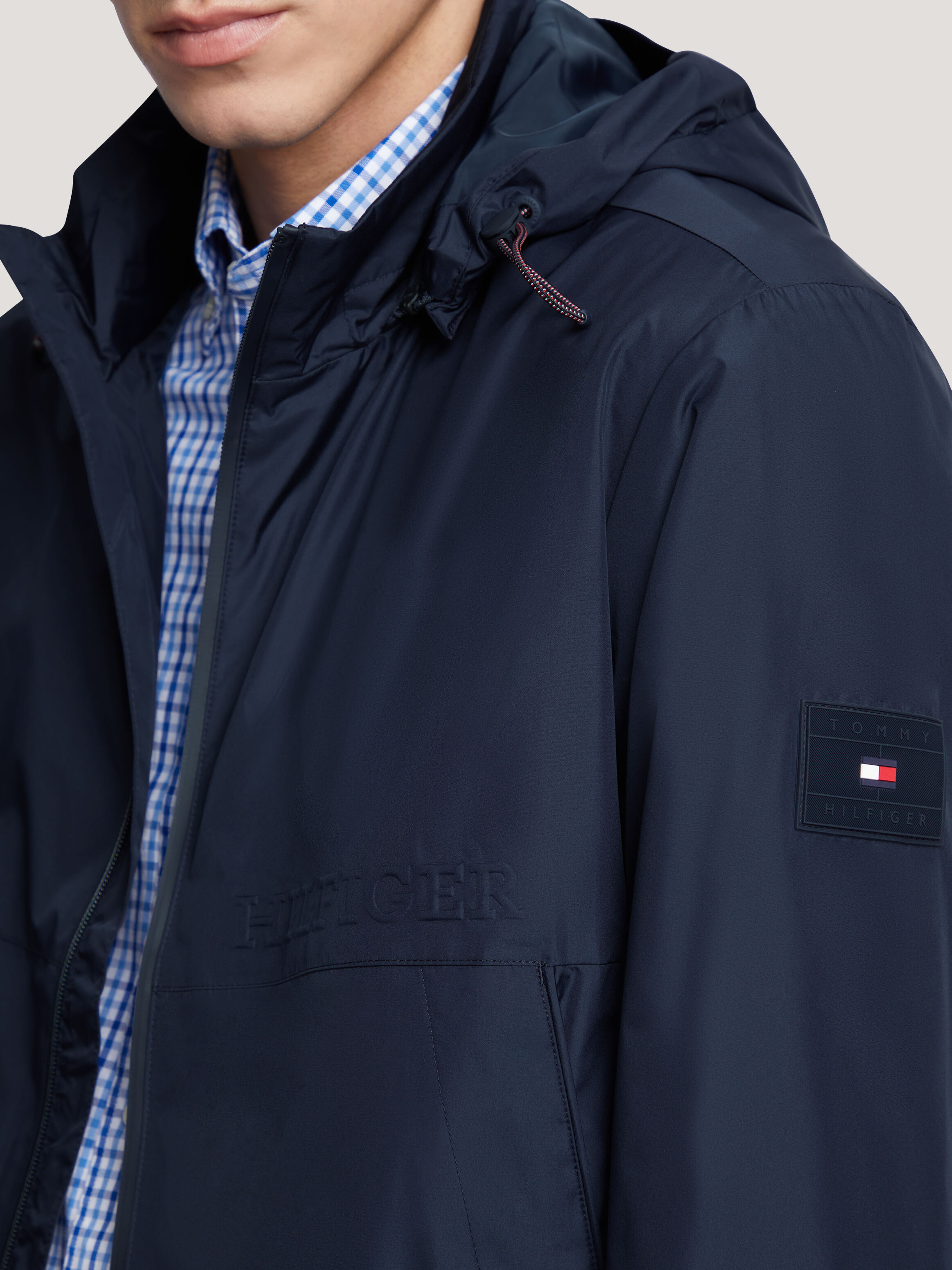 Tommy hilfiger white windbreaker hot sale