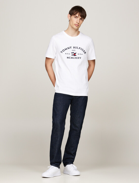 Logo Embroidery T-Shirt, White Logo Embroidery T-Shirt