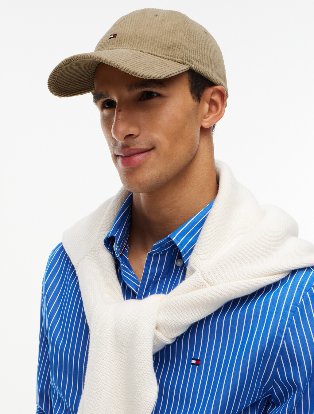 Hilfiger Flag Corduroy Baseball Cap, Rustic Taupe, hi-res
