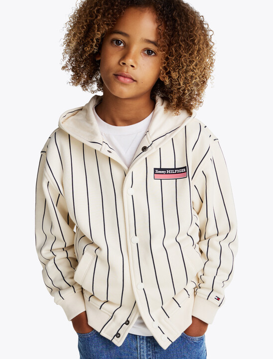 Hilfiger Monotype 條紋飛行員款連帽運動衫