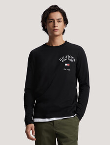 Established Signature Long Sleeve T-Shirt, Black, hi-res