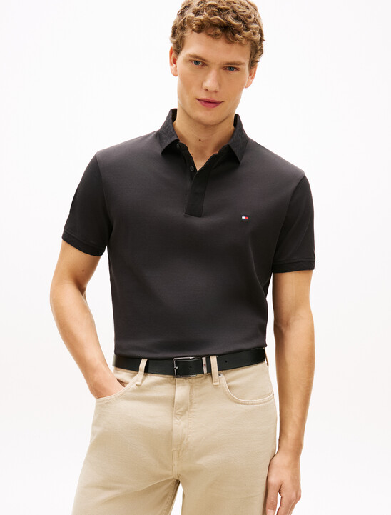 Regular Pique Jacquard Collar Polo Shirt