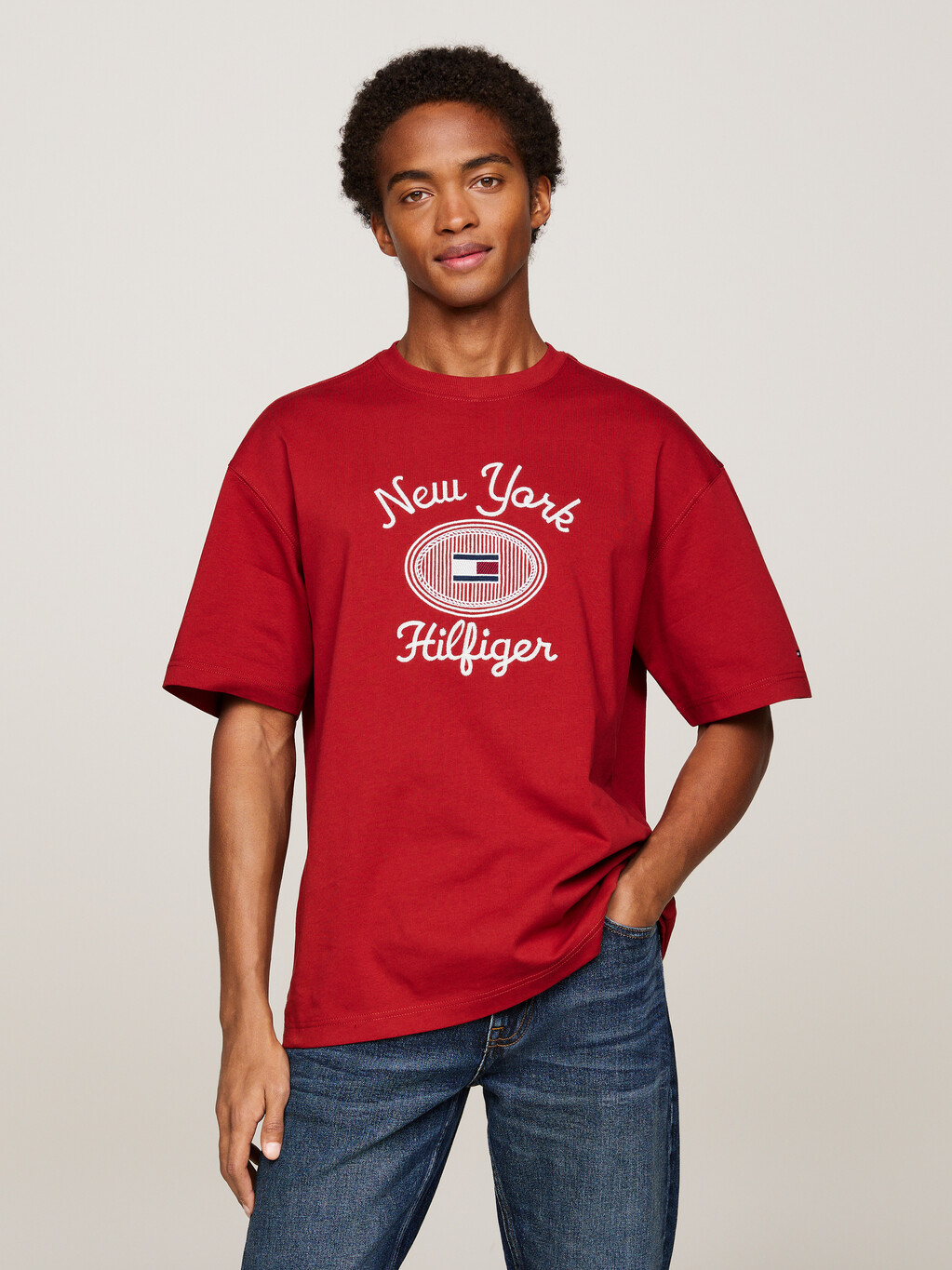 NYC Logo Embroidery T-Shirt, Dark Magma, hi-res