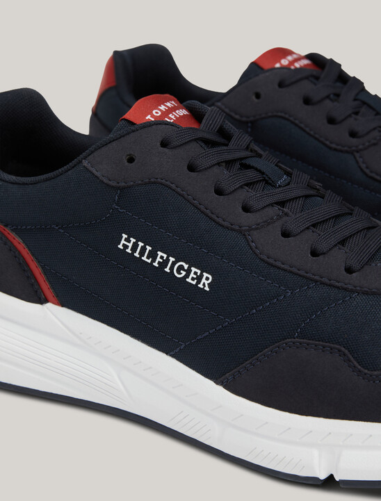 Logo Mixed Texture Chunky Trainers