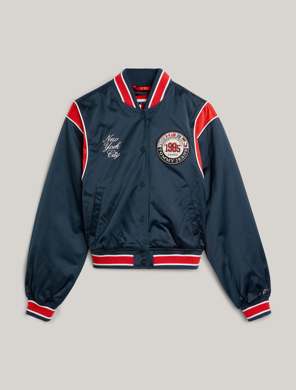 TJ x INTERNATIONAL GAMES 緞面飛行員外套, Twilight Indigo, hi-res