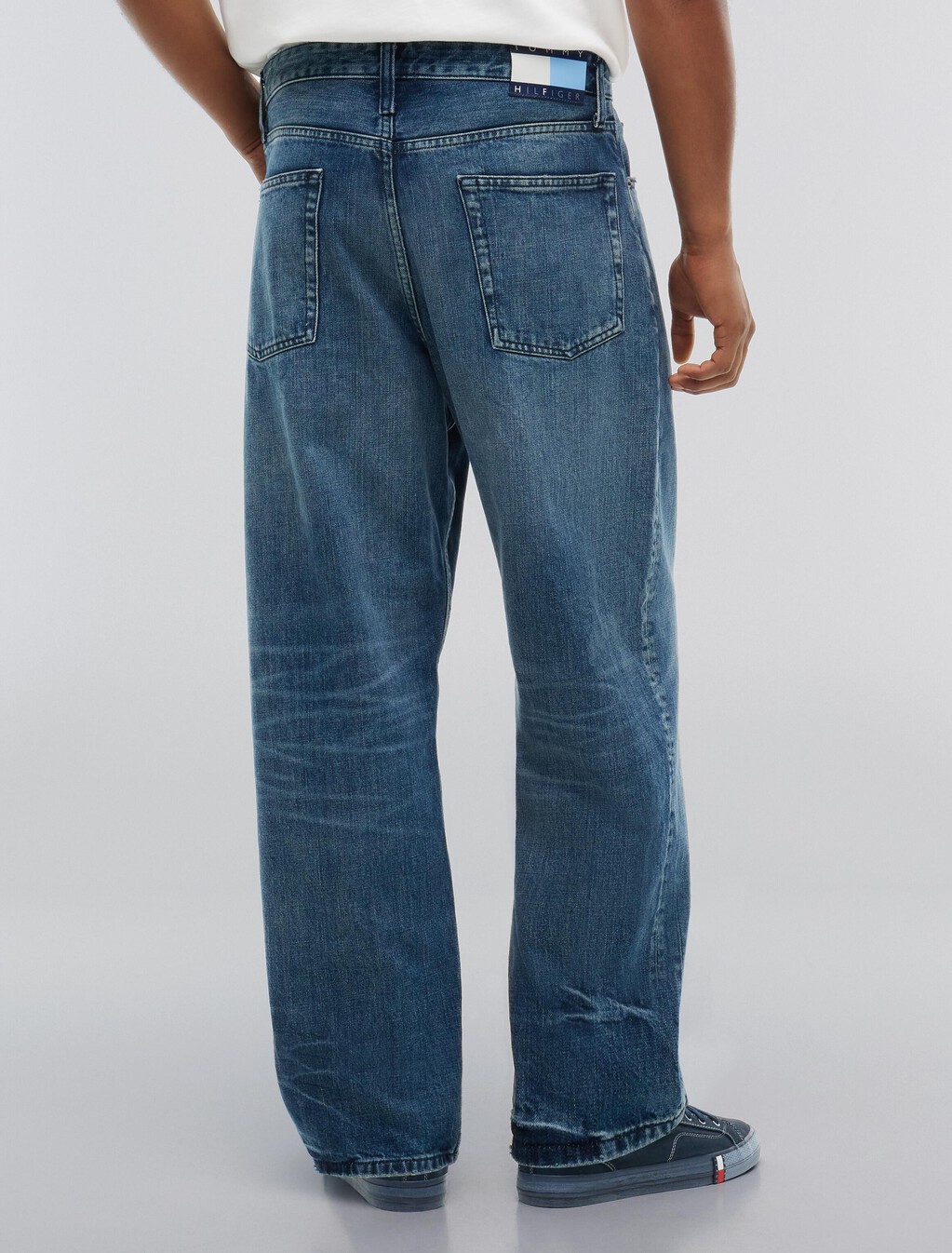 寬版牛仔褲, Mid Wash Denim, hi-res