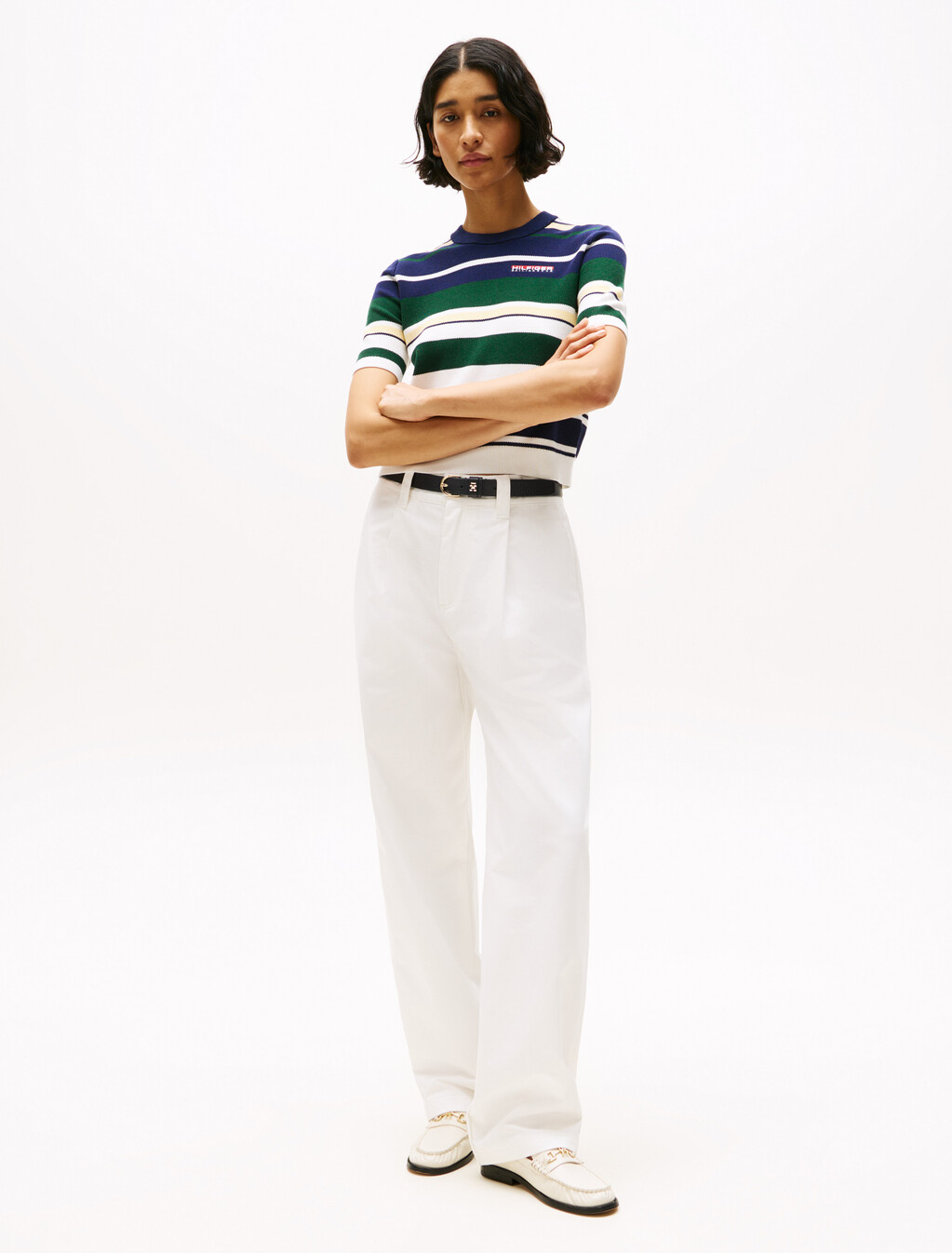 Hilfiger Sailing 航海風短袖毛衣, Yale Navy / Multi, hi-res