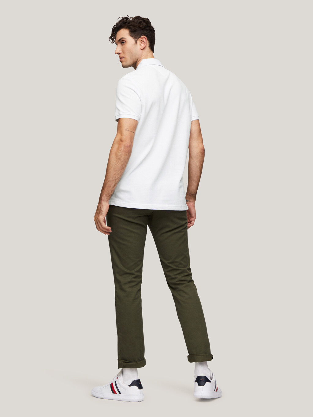 Hilfiger Monotype Tiped 常規版型 Polo 衫, White, hi-res