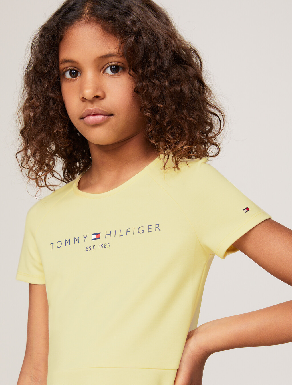 Essential Logo Fit And Flare Dress, Lemon Zest, hi-res