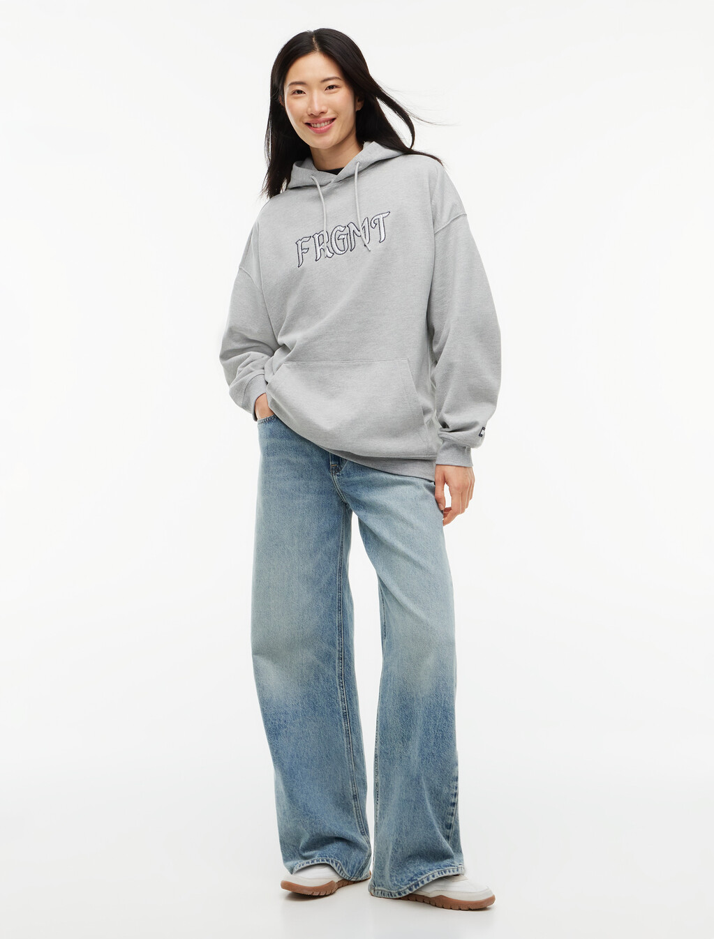 Relaxed Fleece Hoody, Grey Heather, hi-res