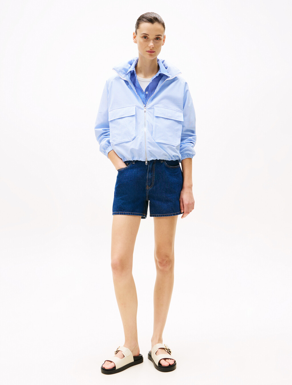Seersucker Windbreaker, Classic Ithaca/ Breezy Blue, hi-res