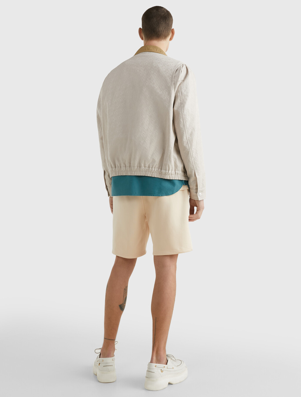 TH Monogram 對比領外套, Monogram Weathered White, hi-res